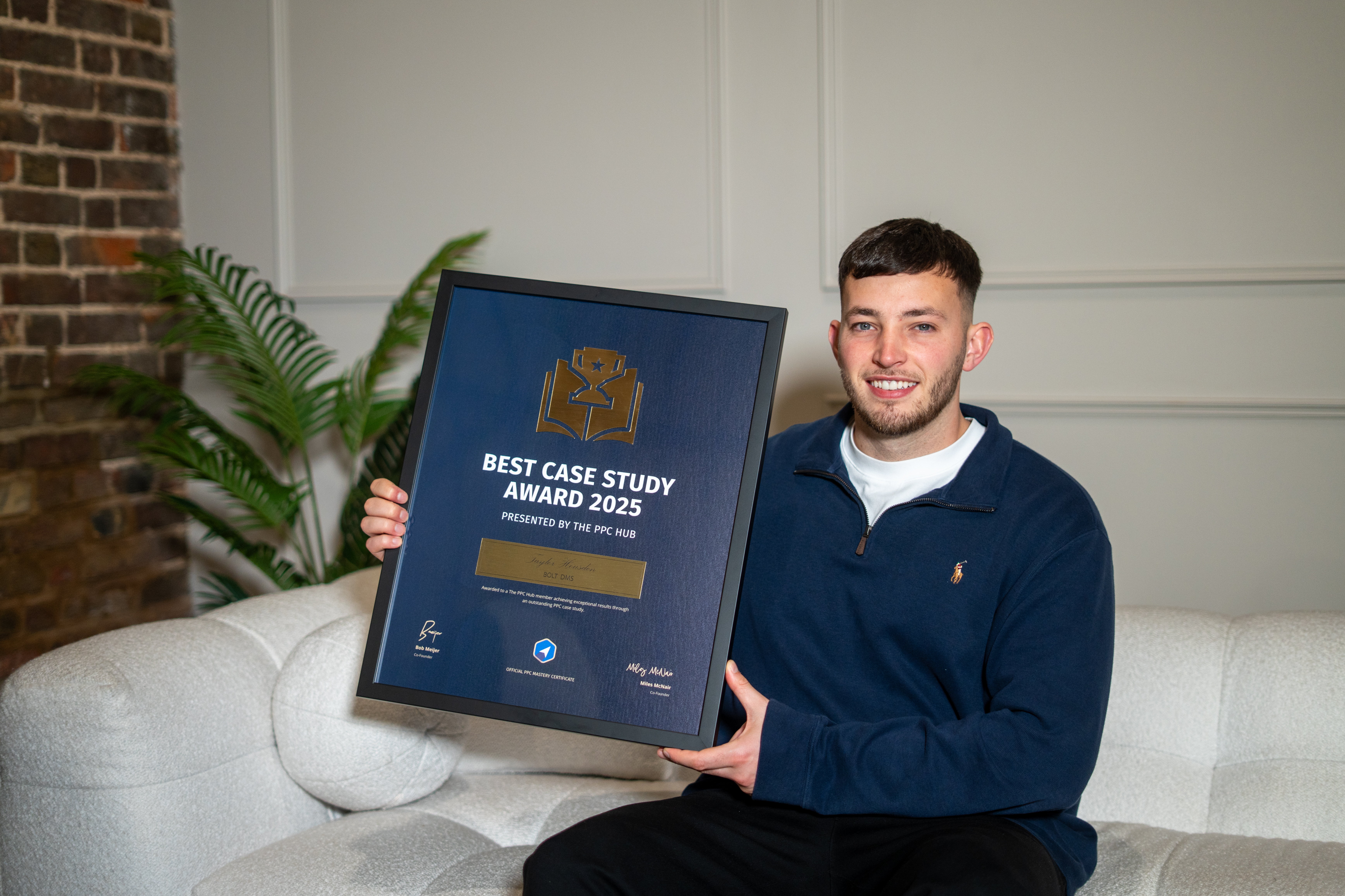 BOLT collecting the Best Case Study award at PPC Hub Summit Copenhagen 2025